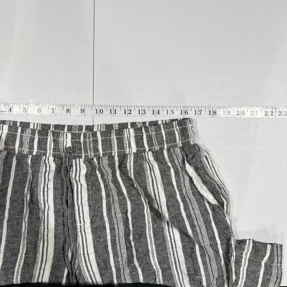 Briggs Fisherman Coastal Linen Blend Wide Leg Boho Stripe Pants Womens XL Resort - Picture 6 of 10